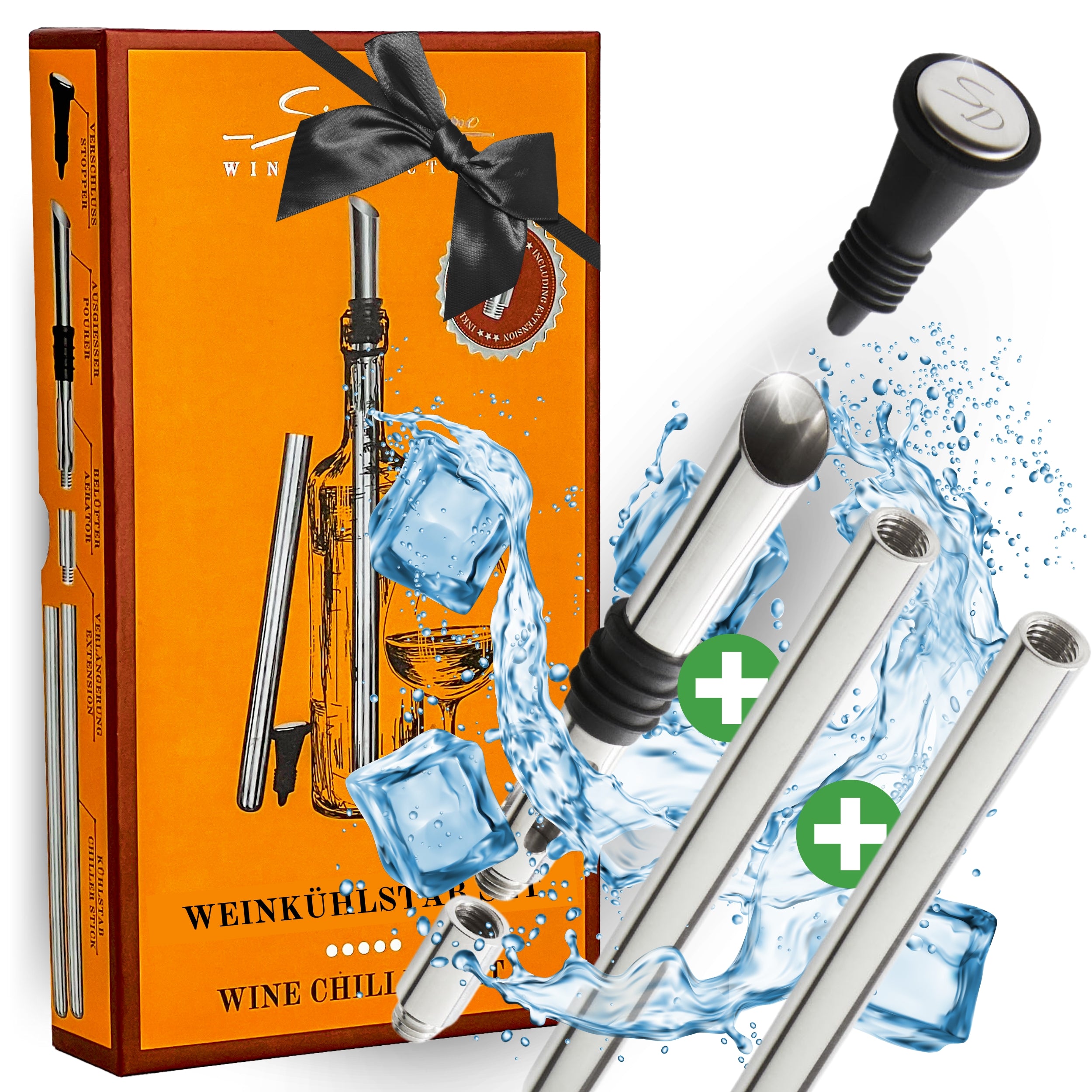 Weinkühlstab-Set mit 2 Kühlerstäben