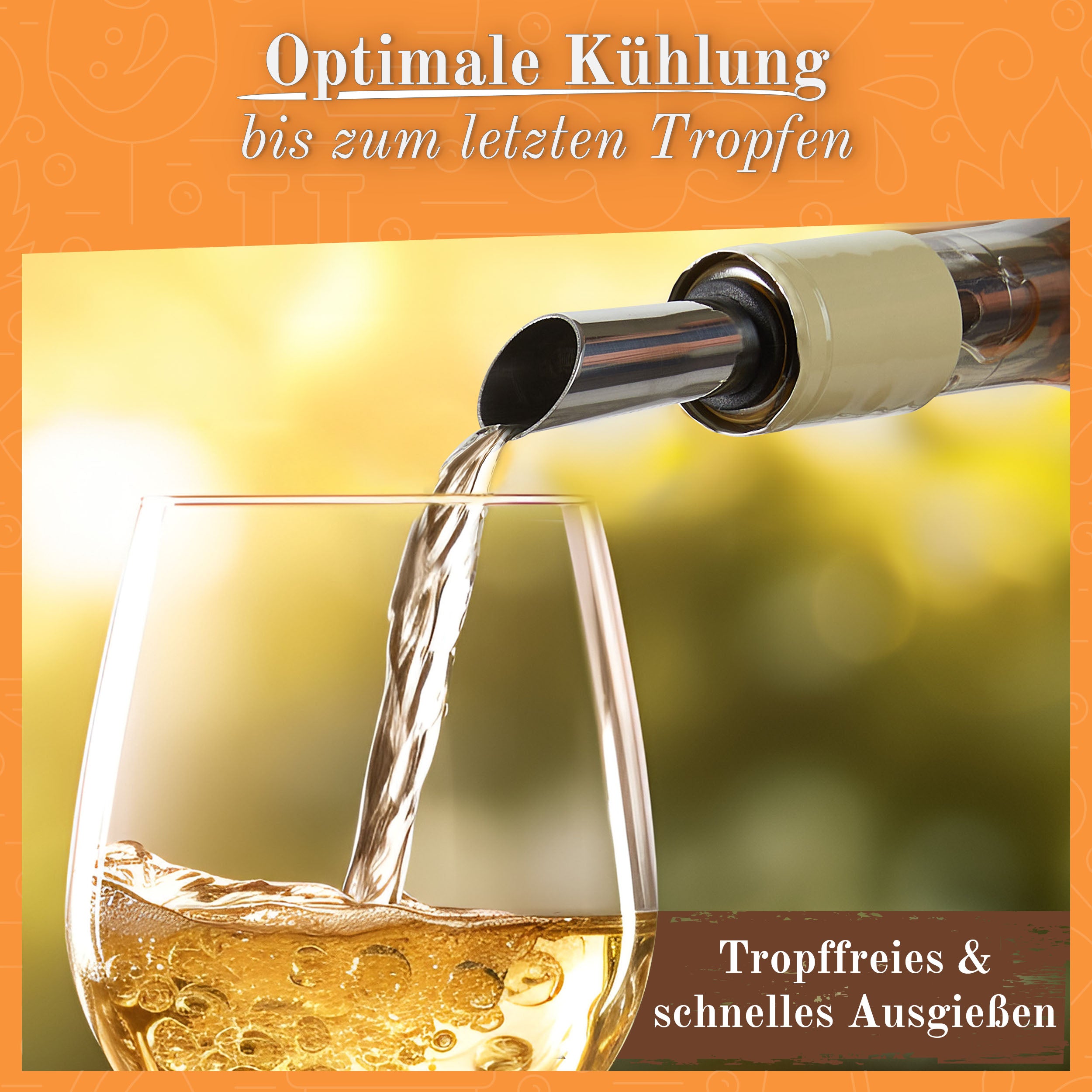 Weinkühlstab-Set mit Edelstahl-Ausgießer