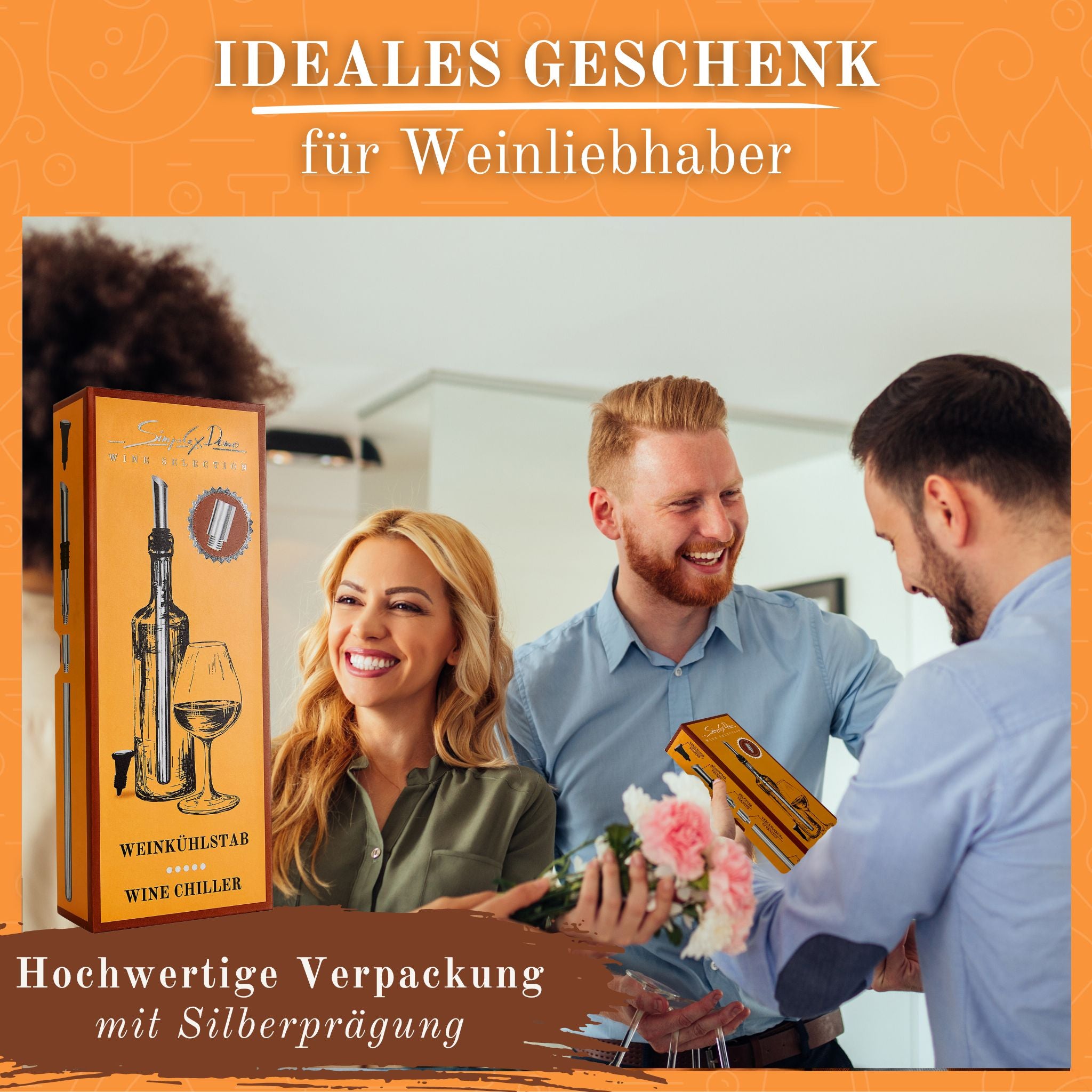 Weinkühlstab-Set mit Edelstahl-Ausgießer