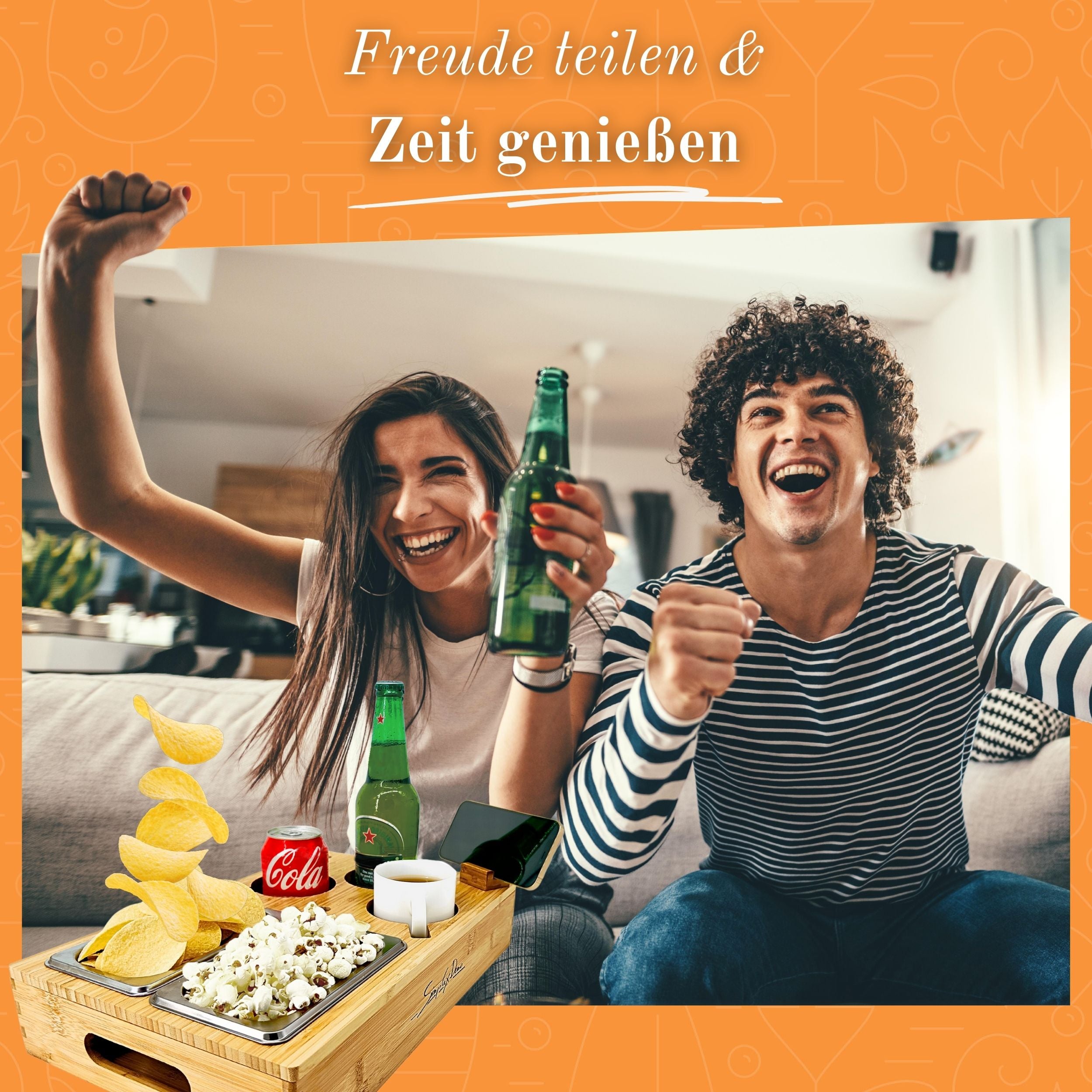 Couchbar mit Getränkehalter und Snackbox