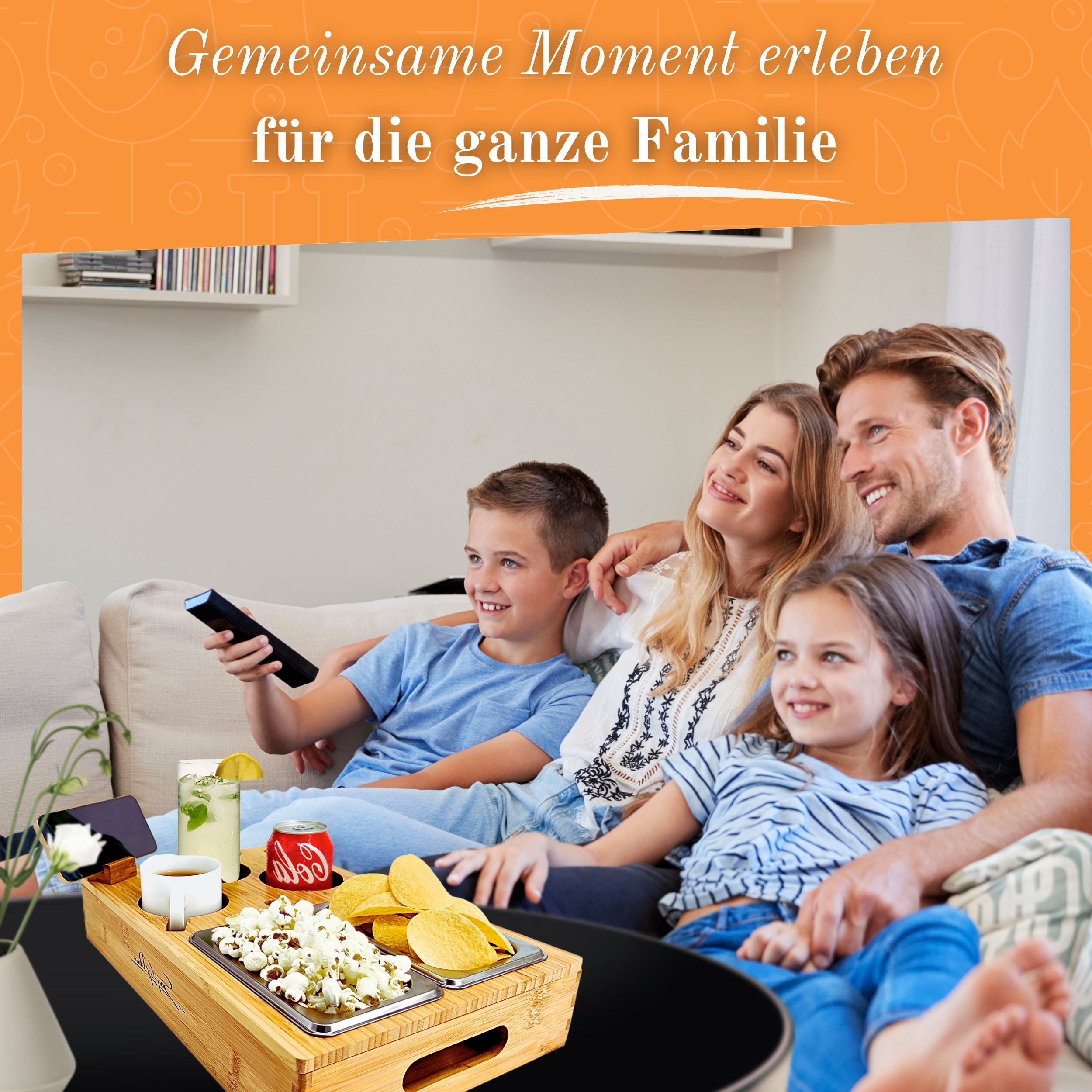 Couchbar mit Getränkehalter und Snackbox