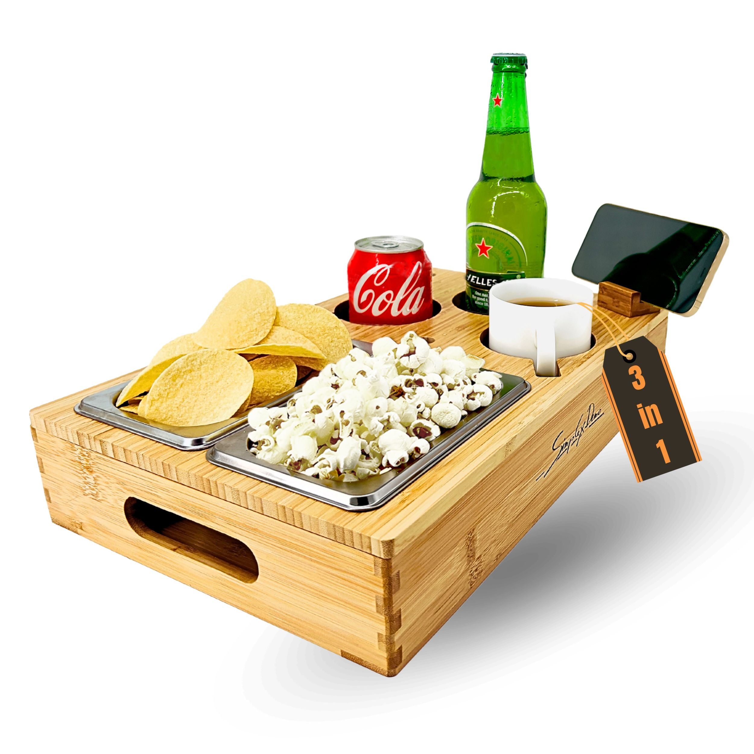 Couchbar mit Getränkehalter und Snackbox