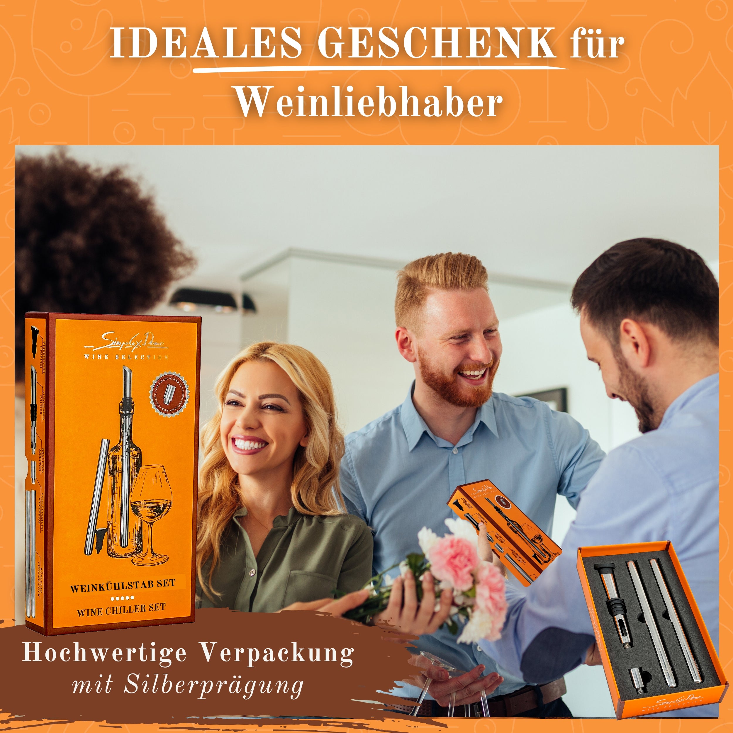 Weinkühlstab-Set mit 2 Kühlerstäben