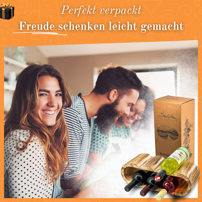 Rustikales Weinregal für 6 Flaschen