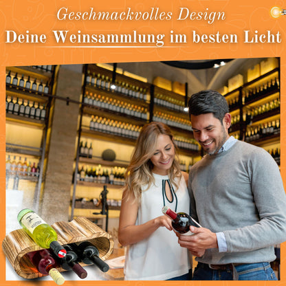 Rustikales Weinregal für 6 Flaschen